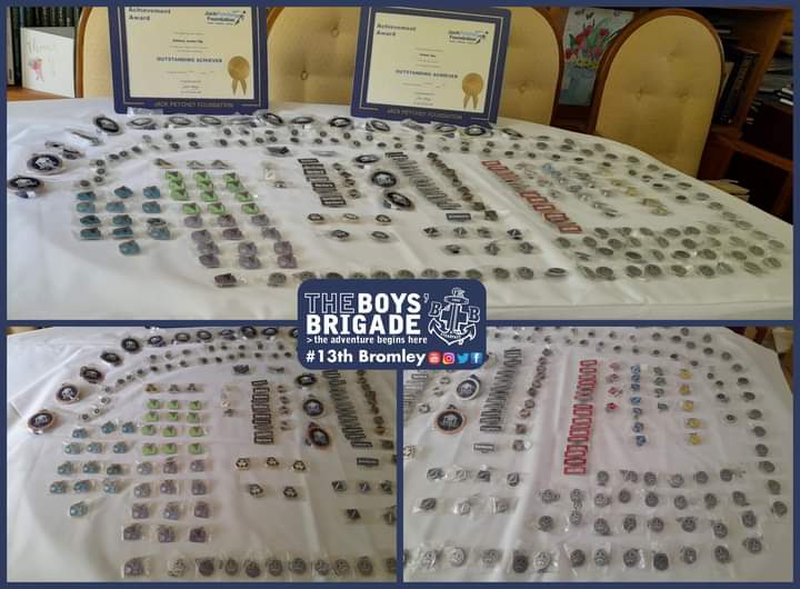 13thBromley's tweet photo. Badges and Awards ready to be presented to the boys tonight. Think we have enough!!! Don't forget to join us from 6.30pm for our cheese and wine social before awards being presented at 7.00pm. Remind the family, don't forget your camera.
#boysbrigade #13thbromley https://t.co/kCHwLolH7R
