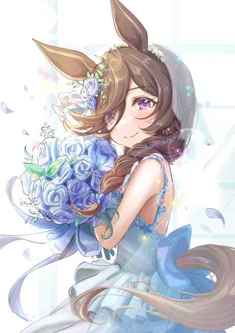 「頭に花 ウェディングドレス」のTwitter画像/イラスト(人気順)