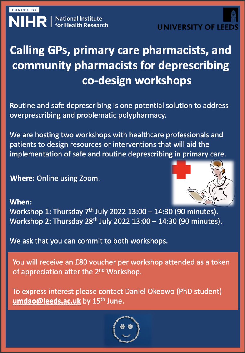 Daniel Okeowo (@danielokeowo2) on Twitter photo UK community pharmacist wanted for online deprescribing co-design workshops 💊💊 Please email me at umdao@leeds.ac.uk if interested!  £80 voucher for taking part <a href="/CPWYinfo/">CPWYinfo</a> <a href="/PJOnline_News/">The Pharmaceutical Journal</a> <a href="/NPA1921/">National Pharmacy Association</a> @PSNCNews <a href="/rpharms/">Royal Pharmaceutical Society</a> UK community pharmacist wanted for online deprescribing co-design workshops 💊💊 Please email me at umdao@leeds.ac.uk if interested!  £80 voucher for taking part <a href="/CPWYinfo/">CPWYinfo</a> <a href="/PJOnline_News/">The Pharmaceutical Journal</a> <a href="/NPA1921/">National Pharmacy Association</a> @PSNCNews <a href="/rpharms/">Royal Pharmaceutical Society</a>