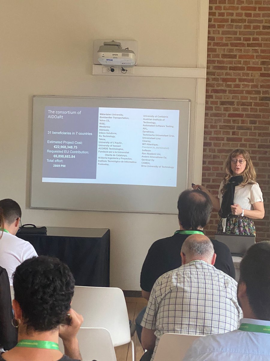 alebagnato's tweet photo. Me Presentig #AI-augmented #Model-Based Capabilities in the @aidoart Project: Continuous Development of Cyber-Physical Systems
@alebagnato , Antonio Cicchetti, Luca Berardinelli, @HugoBruneliere , @RominaEramo at #DeCPS at #AEiC2022 - 26th #AdaEurope in Ghent https://t.co/eloiF0HETb