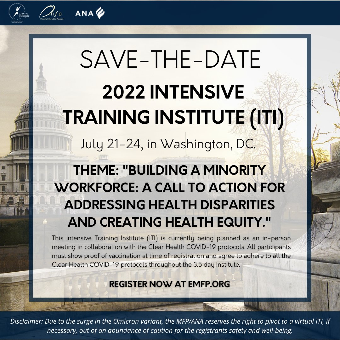 If you haven't registered, and wish to attend, please do so at emfp.org/library/contin…. This year's theme is Building a Minority Workforce: A Call to Action for Addressing Health Disparities and Creating Health Equity!
#MFP #BehaviorHealth #Nurseleaders #HealthEquity