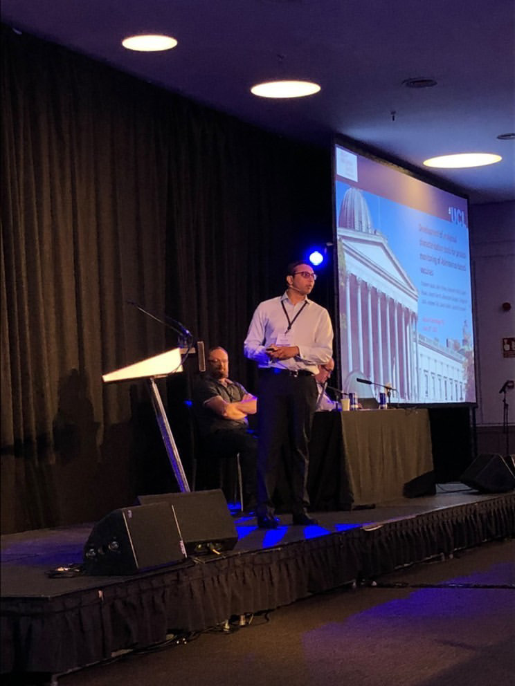 UCLBiochemEng1's tweet photo. Well done Shaleem @ShaleemJacob Jacob presenting at the Vaccine Technology VIII Conference in Sitges, Spain, titled:
Development of characterisation tools for process monitoring of adenovirus-based vaccines https://t.co/R4LPTQuffD