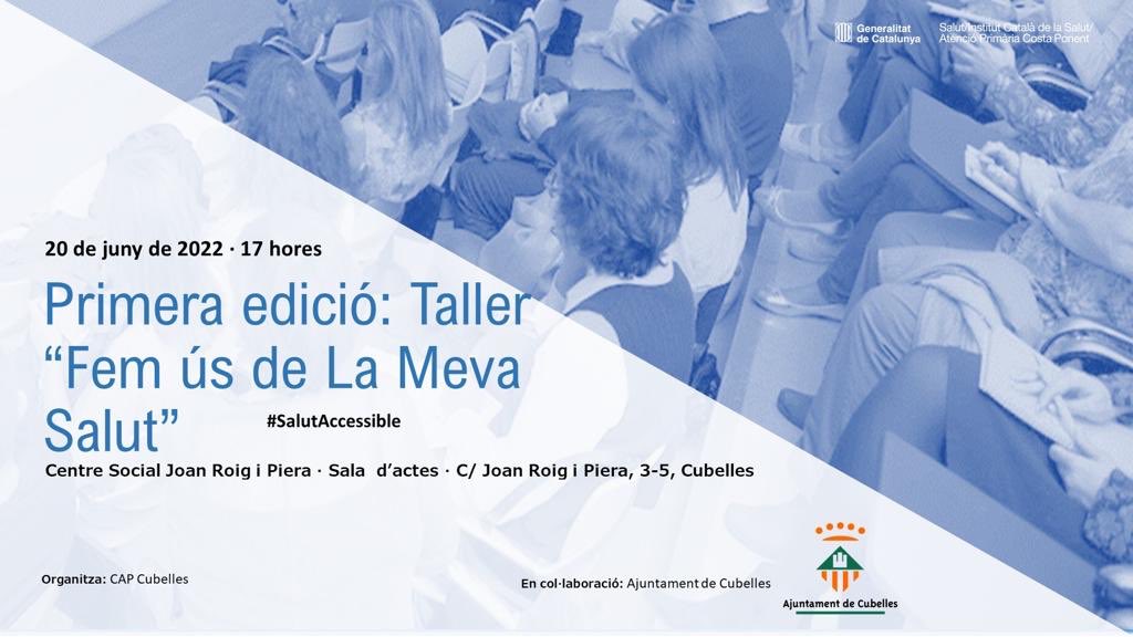eapcubellescun's tweet photo. La Unitat d'Atenció al Ciutadà us convida a la 1a edició del Taller “Fem ús de La Meva Salut”.

Amb la col•laboració de l’Ajuntament de Cubelles.

🗓20 de juny
⏰17 h
📍Centre Social Joan Roig i Piera 3-5 #Cubelles

#SalutAccessible #Comunitària
#ICSCat https://t.co/eAntC0lqAg