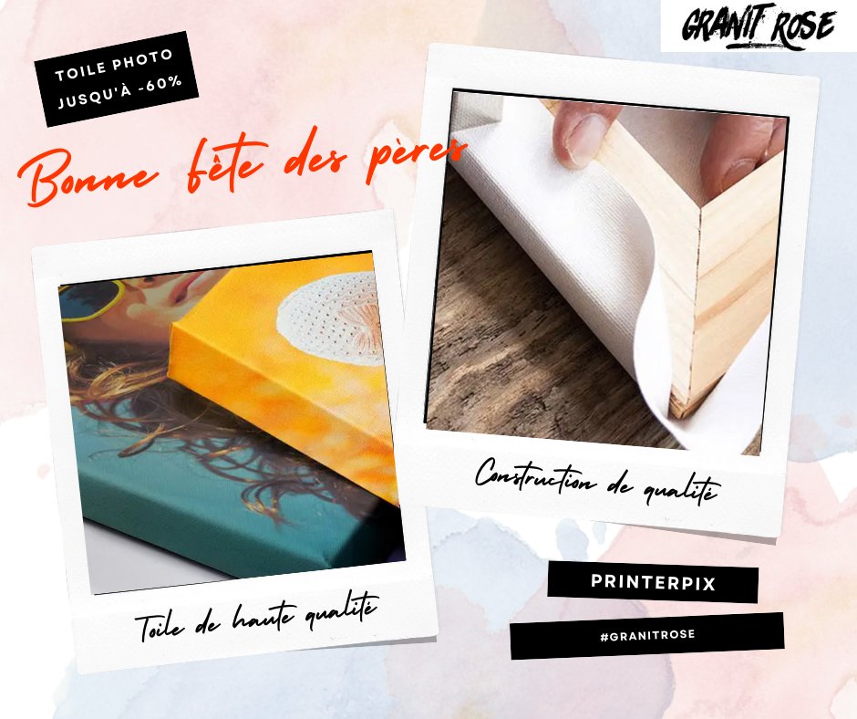 GranitRoseFr's tweet photo. Marre des #CadeauClassic pour la #fetedesperes ?

Avec #printerpix offrez un #cadeauoriginal une #photosurtoile pour capturer à vie un moment inoubliable et en faire une belle décoration ! 😍🔥

Vous avez jusqu'à 60% de #réductions sur le site web.
=> https://t.co/Mvp64Evu8q https://t.co/AAtJUc92bl
