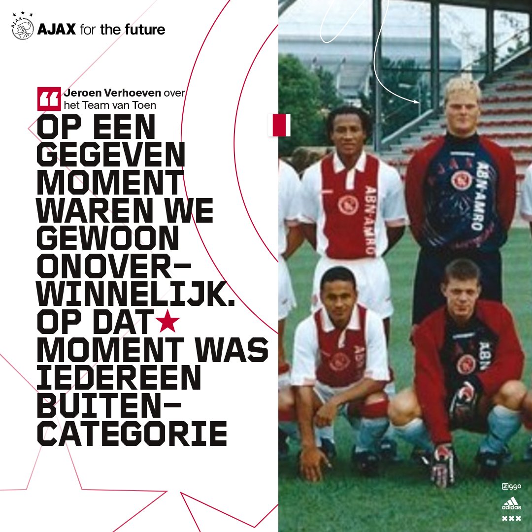 AFCAjax's tweet photo. #TeamVanToen ↝ @VerhoevenJeroen
❛Het niveauverschil was zo groot dat ik wel eens heb lopen janken, omdat ik al die ballen om m'n oren kreeg❜
➥ Ajax A1 - 1997/1998