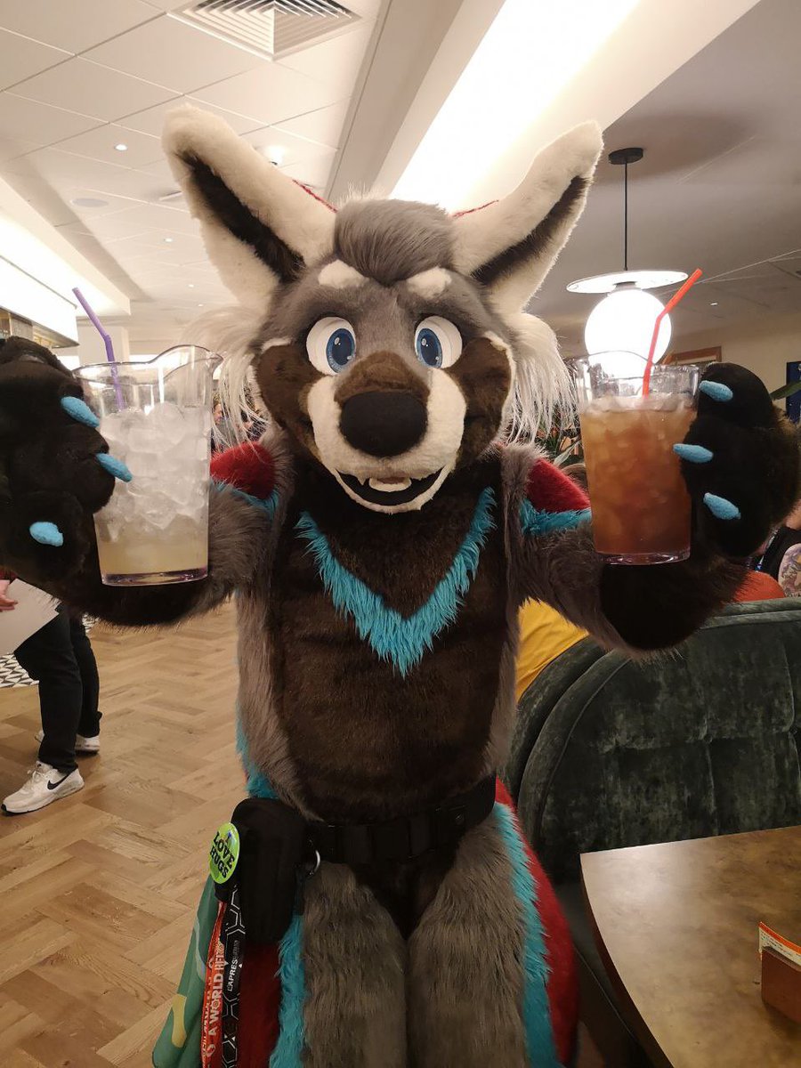 titanpandaroo's tweet photo. Gosh it’s hot out this #FursuitFriday, so remember to stay cool and hydrated when giving people hugs with some iced fruit juice! #SuchAPanderp #DerpResponsibly https://t.co/ruEuNHBWdD