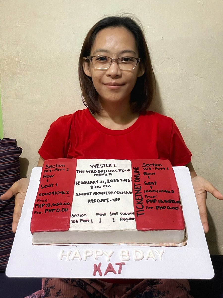 akosikat17's tweet photo. #TheWildDreamsTour ticket inspired cake for #WestlifeManila2023 for my birthday.. 😊 See you soon, @westlifemusic @ShaneFilan @KianEganWL @NickyByrne @MarkusFeehily #TeamWestlifePH #OfficialWestlifeFanClubPhilippines https://t.co/AfF7rehxeN