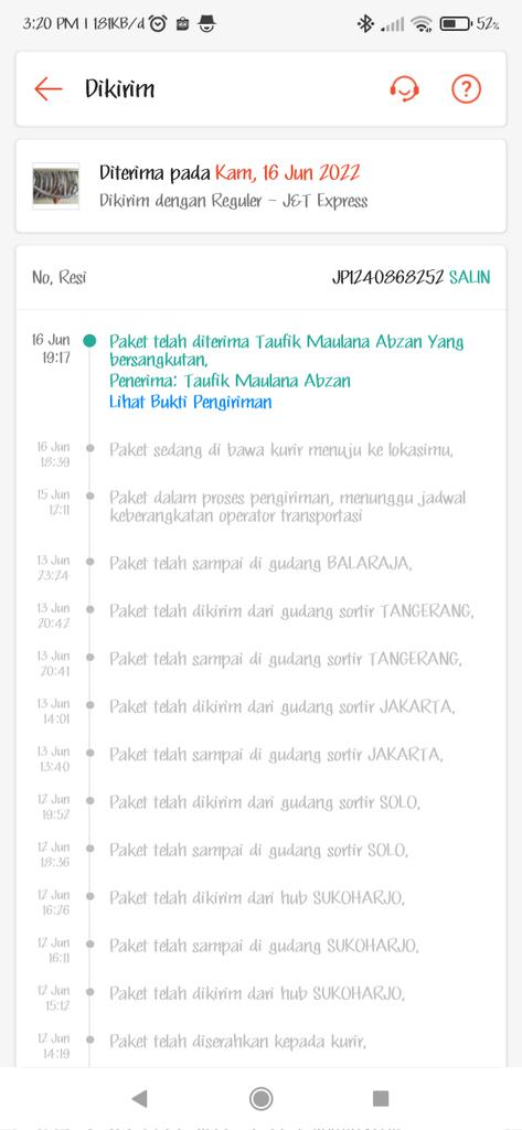 abzan_4's tweet photo. @jntexpressid @nettstef halo kak, mau tanya resi JP1240868252 bagaimana ya?
status sudah diterima, tapi saya sama sekali belum menerima paket tersebut
dan ketika lihat bukti pengiriman alamat yg ada di foto dan alamat saya berbeda https://t.co/RIXMs9d0NT