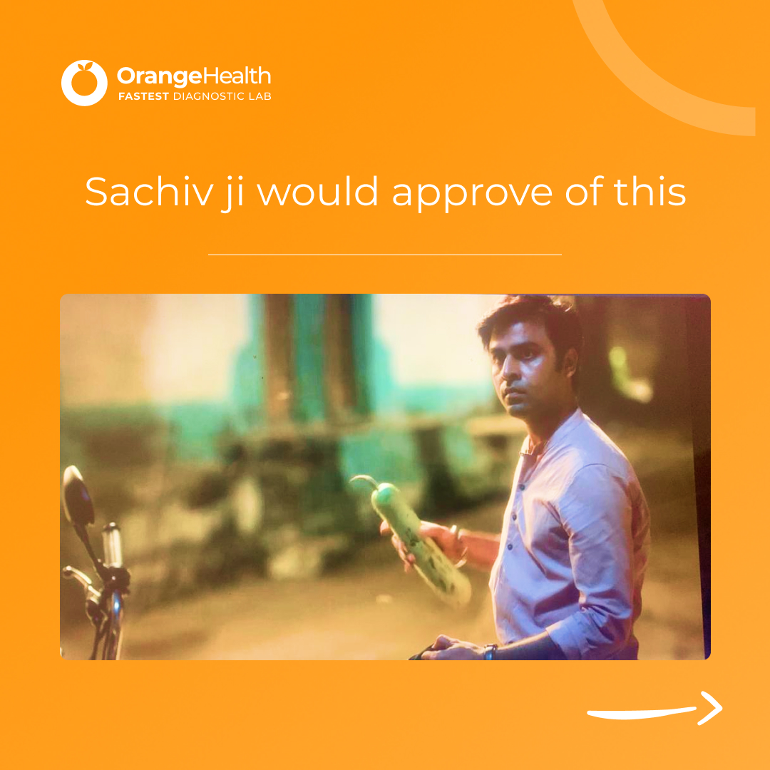 OrangeHealth_'s tweet photo. Here's our key takeaway from #Panchayat on #PrimeVideo and Sachiv Ji would approve of it. Eat Healthy, Stay Fit. #OrangeHealth #RealCareRealFast #Nutritiontip #Superfoods #BottleGourd #TestAtHome https://t.co/qIv6NRgjAD