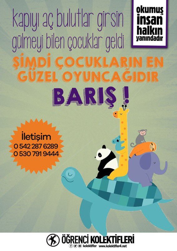 kolektifler's tweet photo. Kapıyı aç bulutlar girsin
Gülmeyi bilen çocuklar geldi
Şimdi çocukların en güzel oyuncağıdır
Barış!

Okumuş İnsan Halkın Yanındadır, diyen üniversiteliler bu yaz da mahallelerde çocuklarla birlikte, sen de gel.

Gönüll�� formunu doldur, bize katıl👇

https://t.co/KEd2jvI2Uu https://t.co/HdIhHprHcY