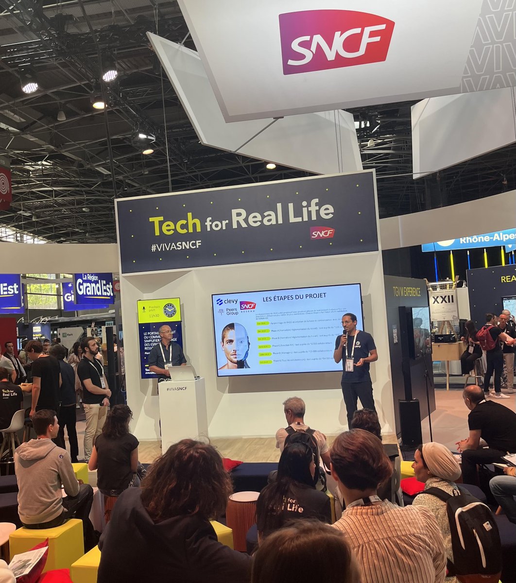 <a href="/clevyio/">Clevy</a> on stage at <a href="/VivaTech/">Viva Technology</a> Paris !

Heureux d’avoir présenté le #chatbot RHD2 en compagnie de <a href="/SNCFReseau/">SNCF Réseau</a> et #BuyingPeers.

C’est notre dernier jour au salon, passez nous voir au stand C11 ! 🤖

#hr #conversational #tech #ai #chatbots #hrtech #VivaTech2022 #VivaTech
