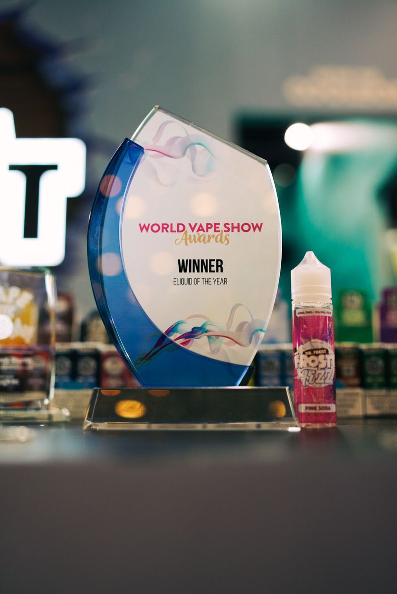 drfrostclub's tweet photo. WE WON ELIQUID OF THE YEAR!!! @worldvapeshow GIVE IT UP TO PINK SODA 🥇🎉🎉🎉 What a proud moment for us and we want to especially thank all of our incredible supporters of the brand! 🎉💙 #worldvapeshow #award #besteliquid #vape #vapedubai🇦🇪 https://t.co/A1ZfLn14Ip