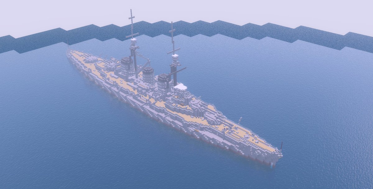 ukan06's tweet photo. IJN Battlecruiser Kongo 1913

#Minecraft
#minecraft建築コミュ
#Minecraft軍事部 https://t.co/XuLy9QkliZ