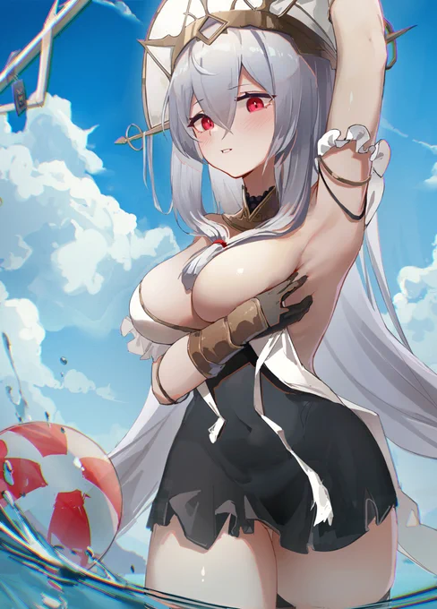 蒂蒂 #女の子 #巨乳 #明日方舟 #アークナイツ #114514 #水着 #極上の乳 #斯卡蒂  