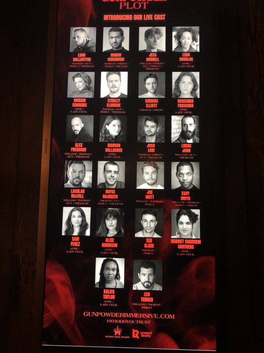 Thanks <a href="/AldgateConnect/">Aldgate Connect BID</a> for a GREAT time at @GunpowderIm SHOUT OUT to some of the #actors <a href="/leda_dougz/">Leda Douglas</a> @MiriamEdwards13 @StanleyEldridge <a href="/HarrietSmithers/">Harriet Sharmini Smithers</a> <a href="/rosiefrascona/">Roseanna Frascona</a> <a href="/siogallagher/">Siobhán Gallagher</a> <a href="/Lachlan_McCall/">Lachlan McCall</a> <a href="/Sebsladey/">Seb Slade</a> <a href="/kalifataylor/">Kalifa Taylor</a> ⁩+ <a href="/TomFelton/">Tom Felton</a> as #GuyFawkes #IARTG #WhoDoYouTrust