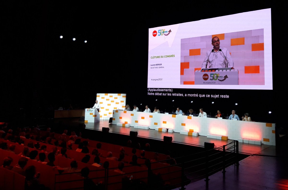 CfdtSceca's tweet photo. Clôture du #congresCFDT ... une résolution votée à 90% et notre Secrétaire Général @CfdtBerger réélu à 97%. Une #CFDT plus unie que jamais à l'issue de ces 5 jours de débats. Place à la mise en œuvre de notre nouvelle feuille de route ! https://t.co/2LdfVPWUyD