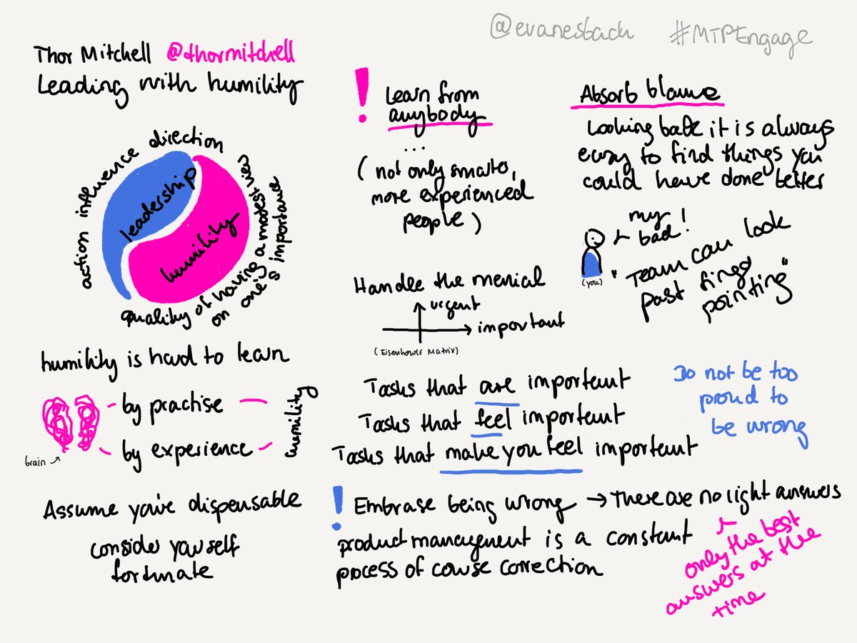 Second contribution of <a href="/ThorMitchell/">Thor Mitchell</a> @MTPEngageHH about #humility in #productmgmt #mtpengage #sketchnotes