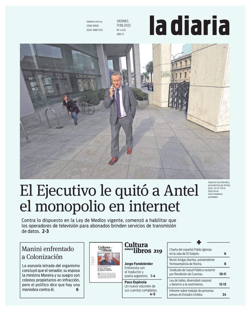 ladiaria's tweet photo. Nuestra portada de hoy https://t.co/sGPhmJIrb1