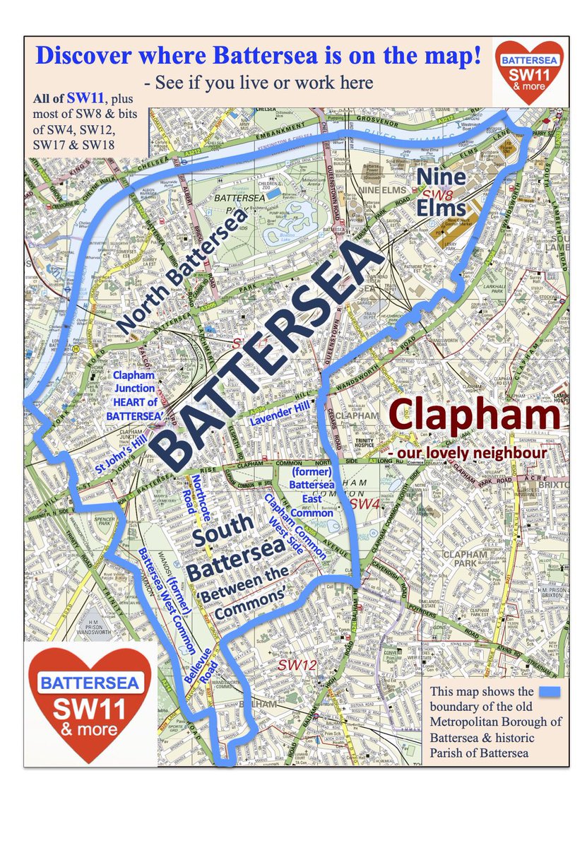 LoveBattersea1's tweet photo. Oh no, dear lovely people @othersidefried please correct this and don’t hatch in the wrong place - this is #BATTERSEA (all SW11 is) not Clapham (which is c.1.5 miles east in the neighbouring Borough of Lambeth) 🙏👍💝🐝 - check the map 👇 https://t.co/1acssJT5W4