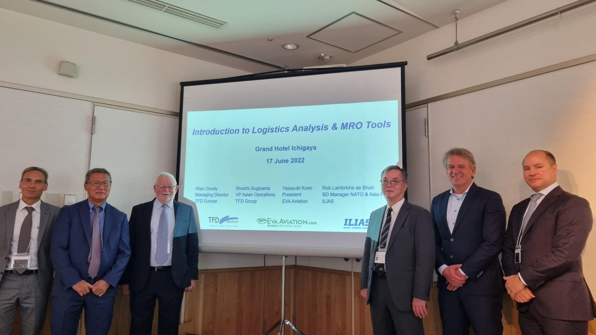 ILIAS_Solutions's tweet photo. A seminar was held, for the Japanese Ministry of Defense, to introduce #LSA and  #MRO for the #military. Over 50 Defense officials were briefed by @evaaviation @tfdgroup @ilias received a demonstration of the ILIAS Defense Platform. 
#defense #software #MRO #LSA #japan #apac https://t.co/ZBIFLUJQgL
