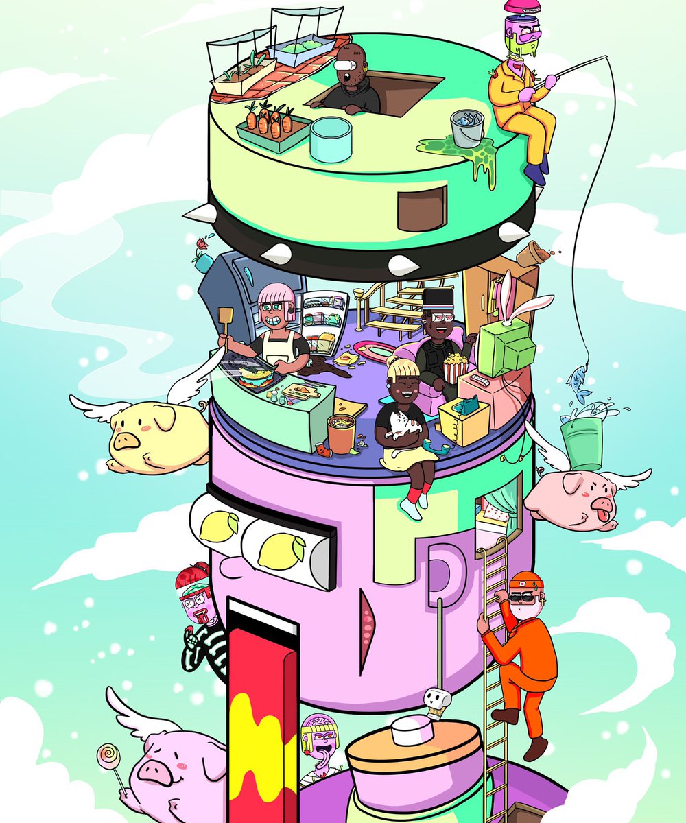 Day 3 of #possefinalsprint: There are so many amazing people I have met in the Posse but today I want to shout out <a href="/HakunaBanana6/">Banana 🗑️ ♻️</a> he is always so happy, fun, and uplifting and I love running into him in spaces! Fan Art by <a href="/HatoETH/">Hato</a>… can you find the hearts hiding in this artwork?