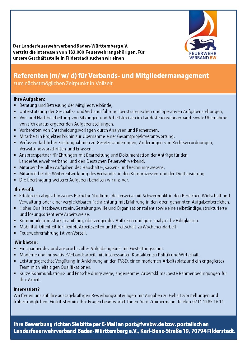 LFV_BW's tweet photo. Wir suchen Verstärkung!
#Stellenangebot #Feuerwehr #BadenWuerttemberg #STELLE #filderstadt 
Mehr Infos gibt’s unter: https://t.co/2Wm8sKpjzd https://t.co/bOOuVgZBJE