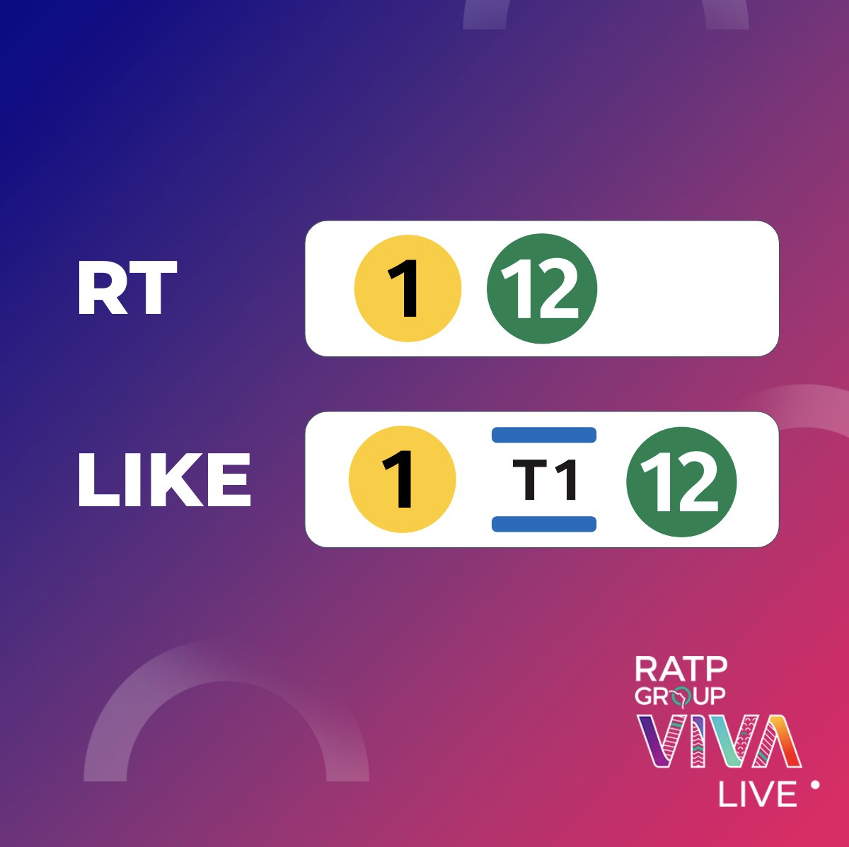 [🚨 TRICHERIE INTERDITE 🚨]
#Vivatech c'est demain à Porte de Versailles ! ✨
Vous savez vous y rendre, pas vrai ?
Trouvez la bonne solution : 🔁 ou ❤️ ?

#RATPGroupVivaLive #RATPGroup #RATP