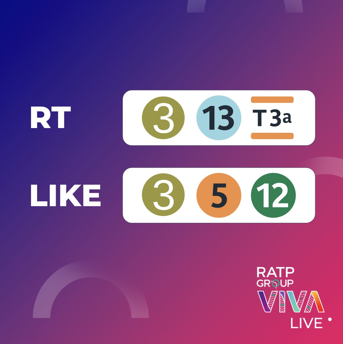[🚨 TRICHERIE INTERDITE 🚨]
#Vivatech c'est demain à Porte de Versailles ! ✨
Vous savez vous y rendre, pas vrai ?
Trouvez la bonne solution : 🔁 ou ❤️ ?

#RATPGroupVivaLive #RATPGroup #RATP