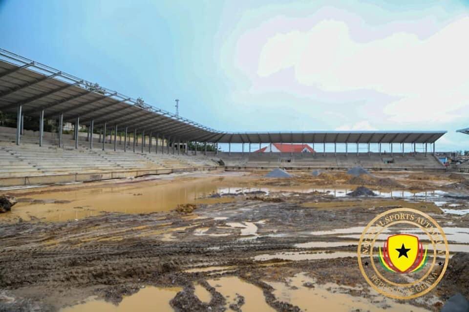 Gh_NSA's tweet photo. TARKWA, WR: Yesterday June 16, 2022, the Director-General of @Gh_NSA, Prof. @twumasipeter together with the technical team from NSA visited the Tarkwa T&amp;A Stadium constructed with the support of Gold Fields Ghana Foundation. https://t.co/odqScFEy4h