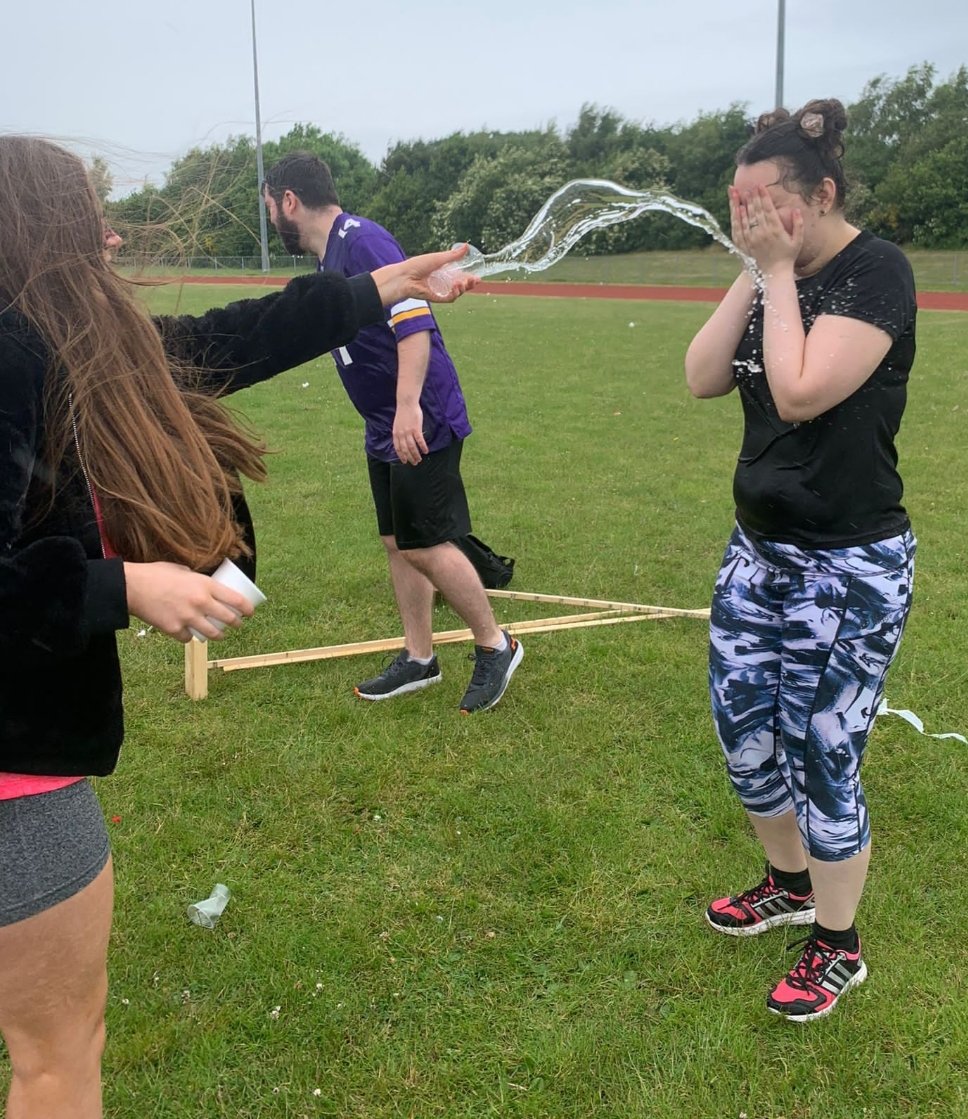 MrsP_maths21's tweet photo. Got all soaked today @StDavidsHS 🤗😊 @Mr_BrownMusic you were a great partner in crime 😁😜 https://t.co/57YgGlVzZr
