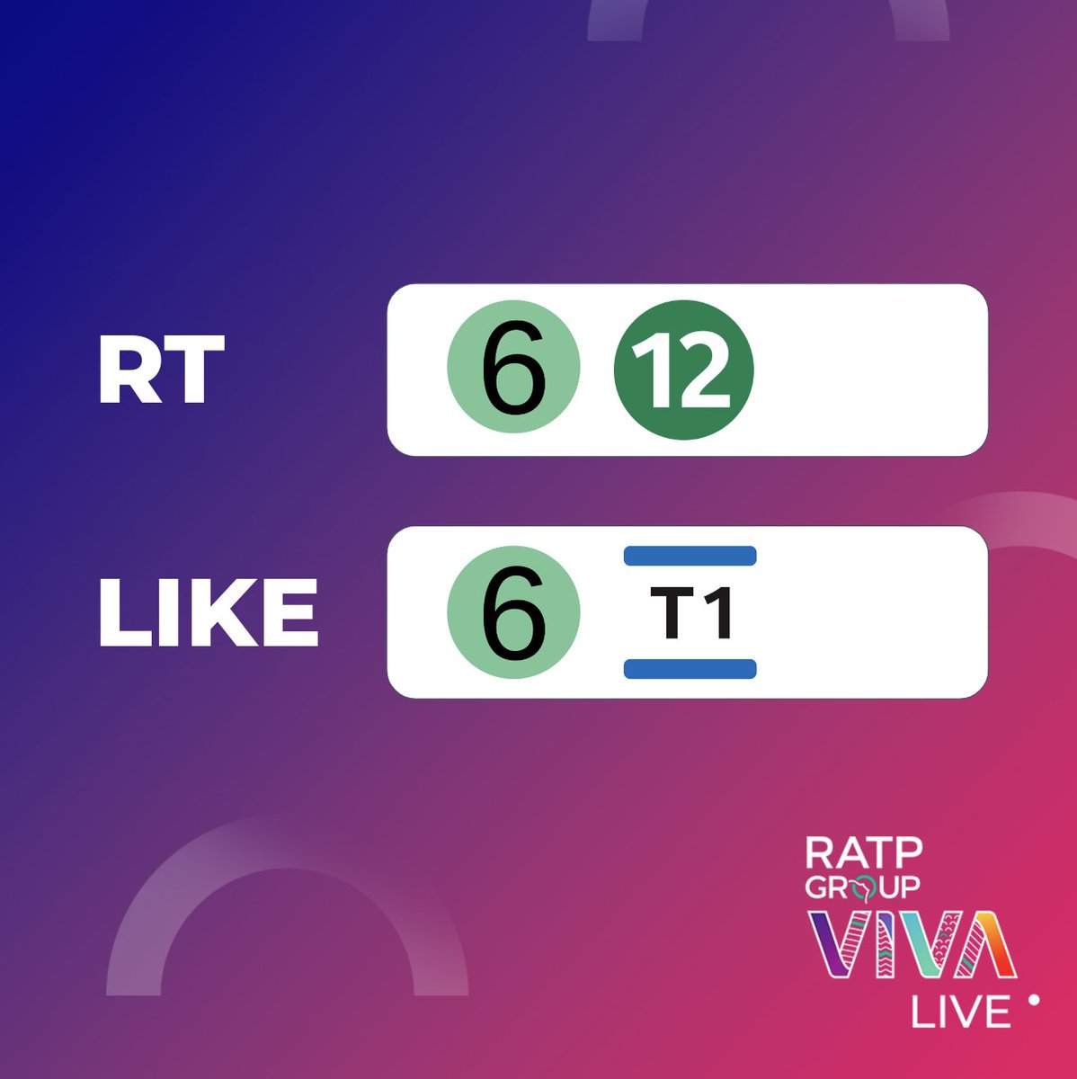 [🚨 TRICHERIE INTERDITE 🚨]
#Vivatech c'est demain à Porte de Versailles ! ✨
Vous savez vous y rendre, pas vrai ?
Trouvez la bonne solution : 🔁 ou ❤️ ?

#RATPGroupVivaLive #RATPGroup #RATP