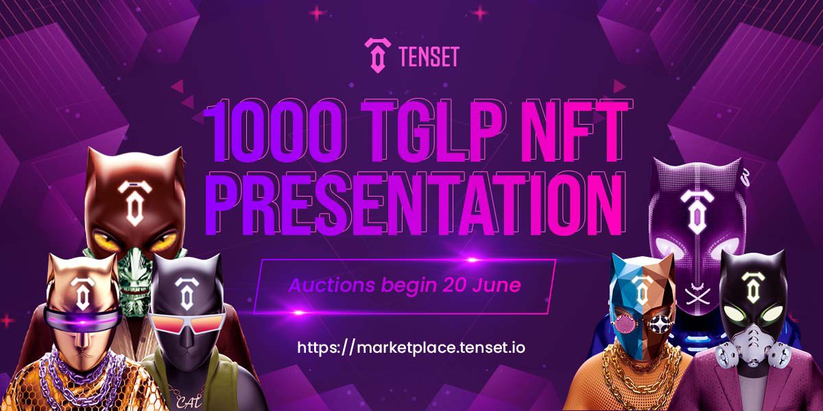 Redacted_TenseT's tweet photo. TGLP Genesis NFT Auction begins 10AM UTC June 20, and lasts for 1 week! 

Only #TGLP subscribers can participate, bids made in #10set token, and ALL proceeds BURNED.

You can view the full 1,000 NFT collection here 👉https://t.co/kmIxOCWdFT

MUST READ:
👉 https://t.co/JTxogWWfip https://t.co/Dqe6Fp1nEH