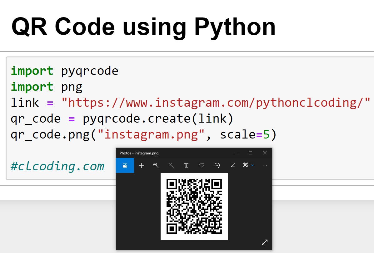 clcoding's tweet image. QR Code using Python
youtube.com/shorts/z8U8akx…
#python #pythonprogram #pythonprogramming #pythoncode #100daysofcode #machinelearning #deeplearning #aritficialintelligence #pythontricks #pythonprojects #pythondeveloper #DataScience