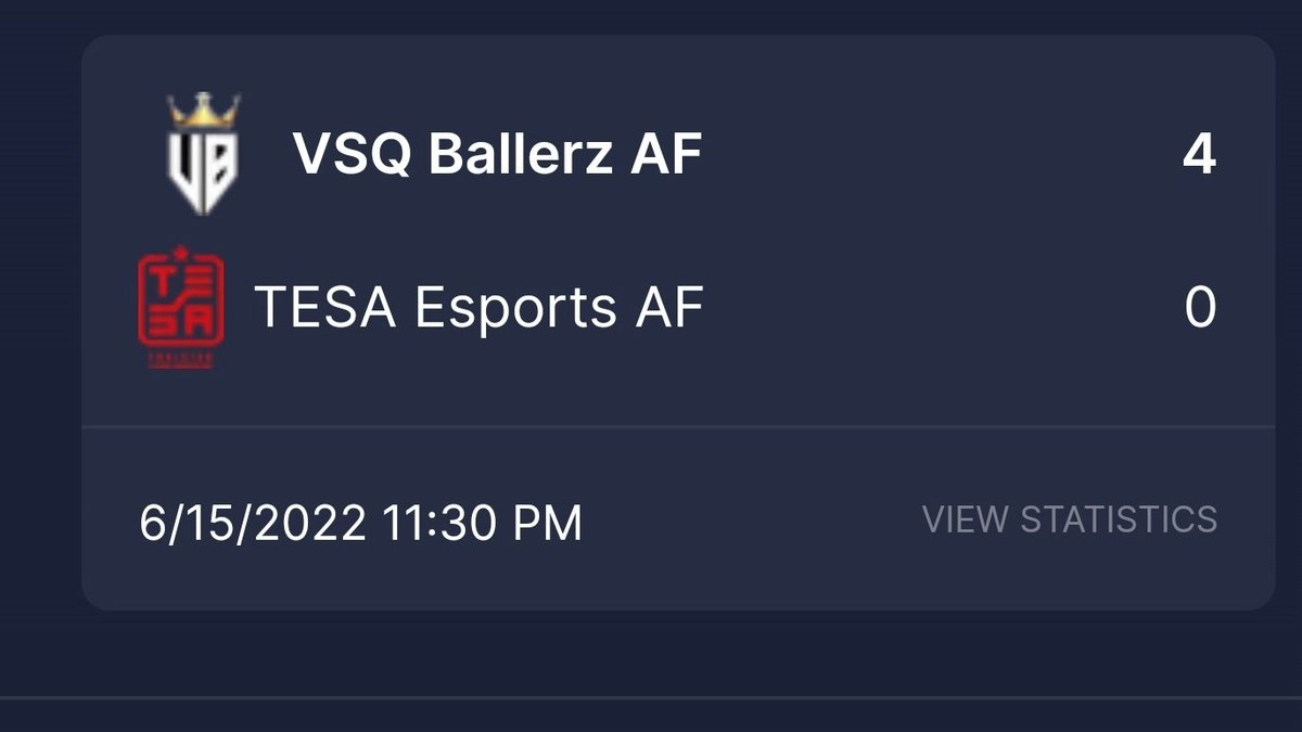 Congratulations @VSQBallerz on qualifying to next round of the @AfricaVpg Champions League by beating Tese eSports AF 4-0 and finishing 2nd in Group D. Thanks <a href="/PiratesProClubs/">Orlando Pirates eSports Pro Clubs</a> &amp;
<a href="/MasandawanaFC/">Masandawana FC</a> for representing SA, better luck next time <a href="/OfficialVPG/">Virtual Pro Gaming</a> #vpg #SouthAfrica #fifaproclubs