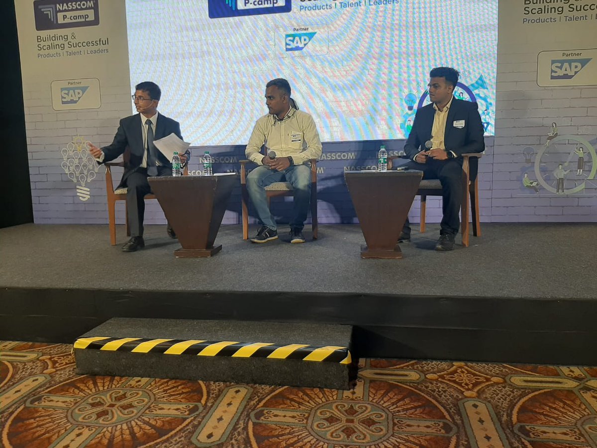 nasscomdeeptech's tweet photo. "Every day offers new things to learn and along with that context also keeps changing" says @hsshiva_kumar

A powerful panel discussion by Shiva Kumar HS (@SAPIndia) Hardik Savaliya (@cdatasoftware) and Arun Sreelalan (@BajajHealth) on Product management and growth!

#Pcamp https://t.co/5Ar3ZyOPqk