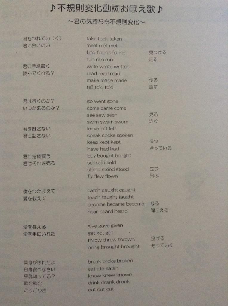 不規則変化動詞 Twitter Search Twitter 不規則変化動詞 Twitter Search Twitter
