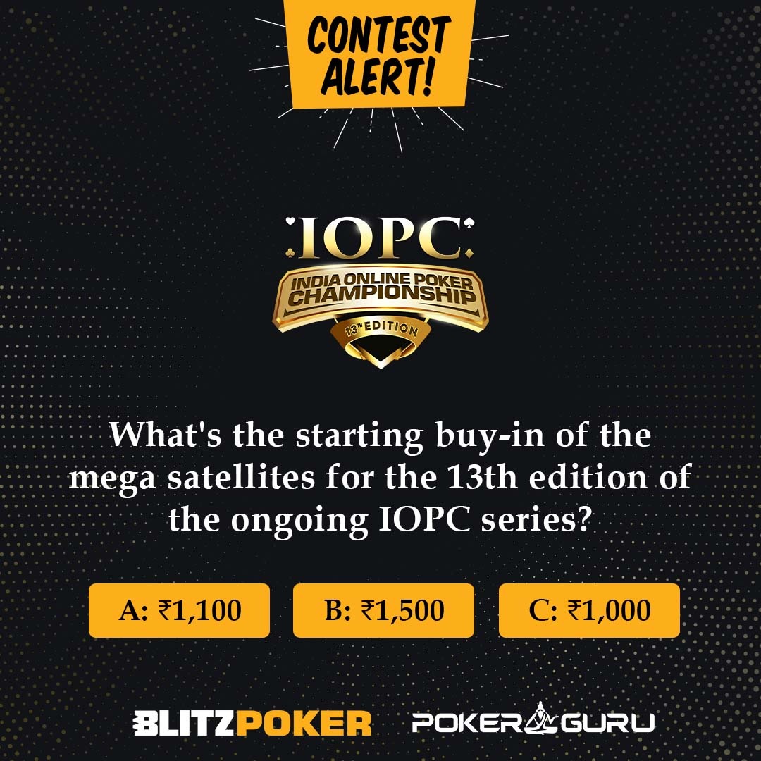 PkrGuru's tweet photo. #ContestAlert #Giveaway

India’s biggest-ever online MTT series, the ₹33 Crores GTD #IOPCJUNE2022, is nearing the finish line, and we do not want our followers to not miss out on this epic series!🔥 https://t.co/dj8jJbl3lc
