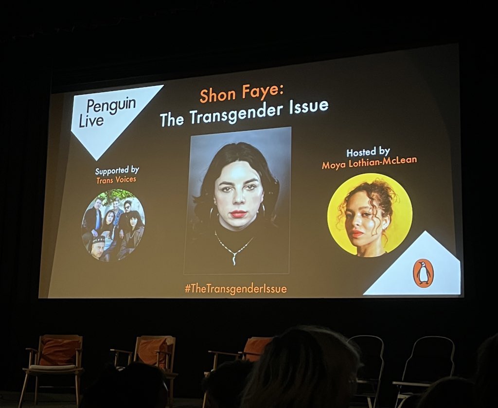 Had an amazing time seeing Shon Faye discuss #TheTransgenderIssue with @mlothianmclean last night. Wonderful event, brilliant discussions - was an absolute pleasure to watch, especially with the great performance from @transvoicesuk too!