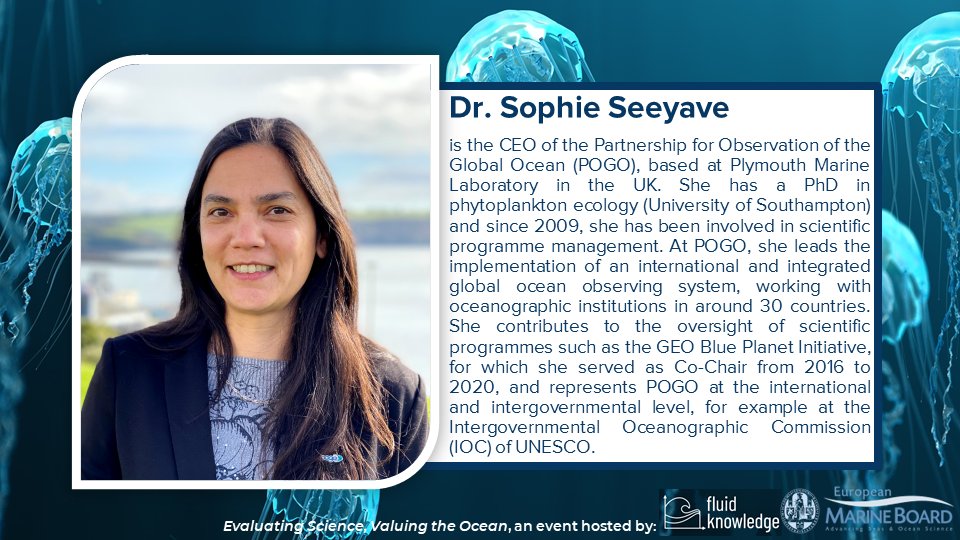 .<a href="/POGO_Ocean/">POGO</a> CEO Sophie Seeyave, based at <a href="/PlymouthMarine/">Plymouth Marine Lab</a>, is our third speaker! She'll share about her experience working with multiple #oceanstakeholders to coordinate global #oceanobservation 🛟 You can register here☑️fluid-knowledge.com/unocsideevent #UNOC2022