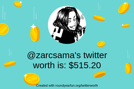 My Twitter worth is: $515.20

Find yours with funaroundy.me/twitterworth?g…

⠀