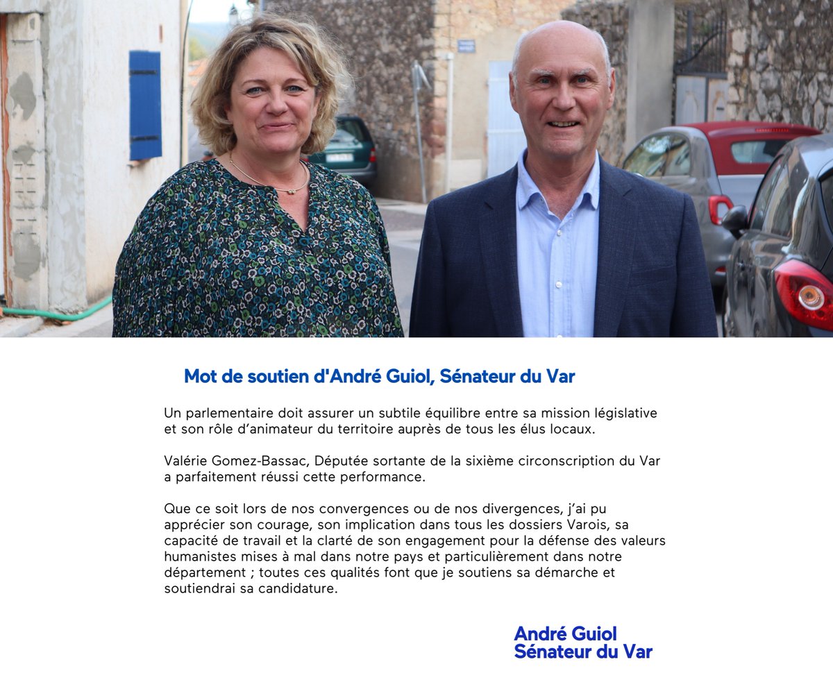 Merci à André Guiol, sénateur du Var, de me soutenir dans cette campagne !

#AvecVous #Législatives2022