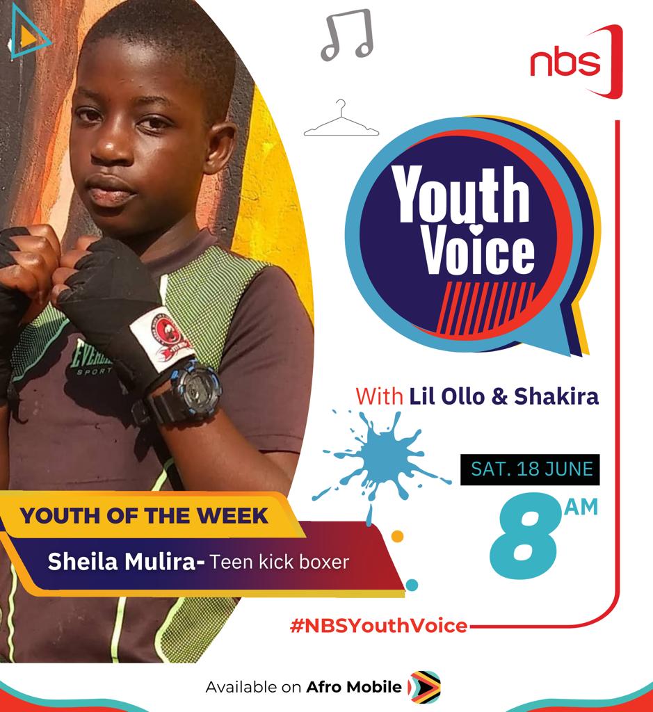 Tomorow we bring you Sheila Mulira a teen kicker boxer.Just like you see him ready to throw a Jab👊.He is our Youth of the week. Catch him Live on the show as he shares his passion and goals to emerge a heavy weight boxer one day. #NBSYouthVoice