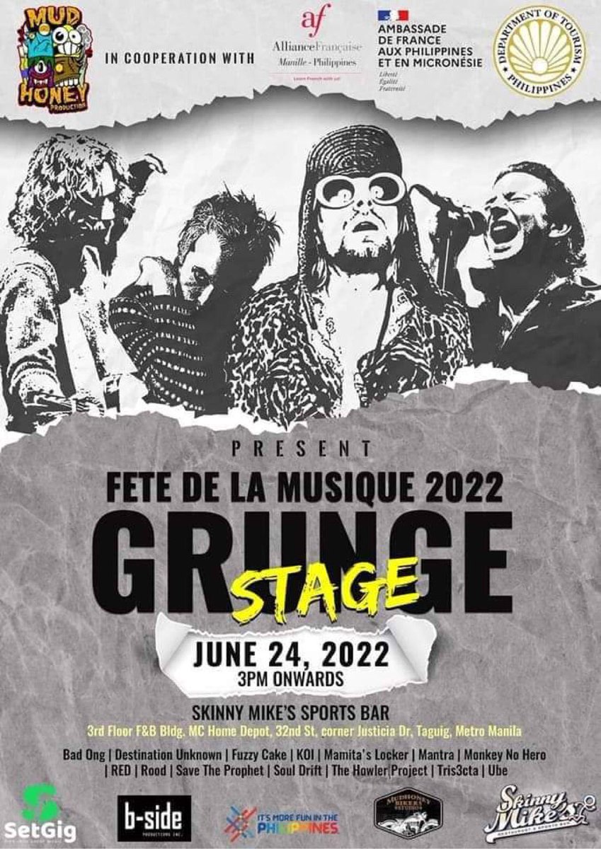 ubebemusic's tweet photo. Makiki-gulo sa Grunge stage. Takits sa skinny mike’s, June 24. https://t.co/vzwbA20teg