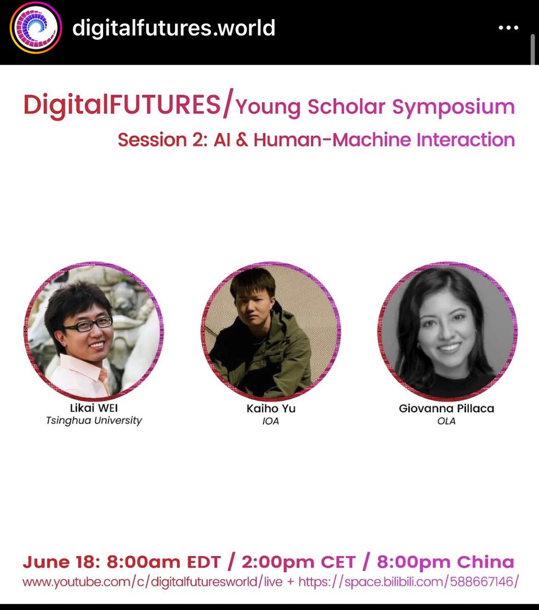 OLA_research's tweet photo. Our co founder @GiovannaPillaca presenting some of her work at @_DigitalFUTURES on June 18. Will be streamed online! https://t.co/VUQmdvtfbo  #ai #architecture #humanmachine https://t.co/hX4559POm0