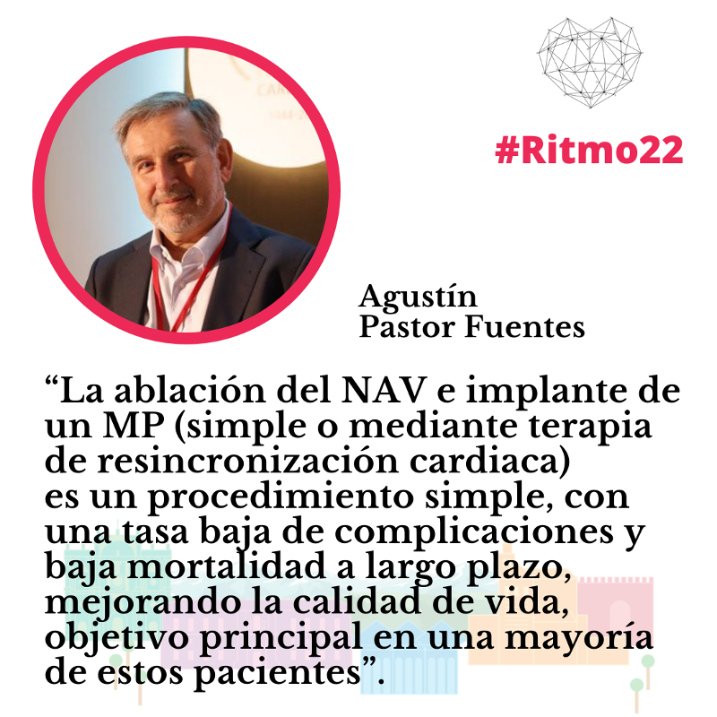 secardiologia's tweet photo. El Dr. Agustín Pastor Fuentes defiende la estimulación con marcapasos en anciano con fibrilación auricular de difícil control en una de las últimas controversias #Ritmo22. https://t.co/DlN9OfE4nN