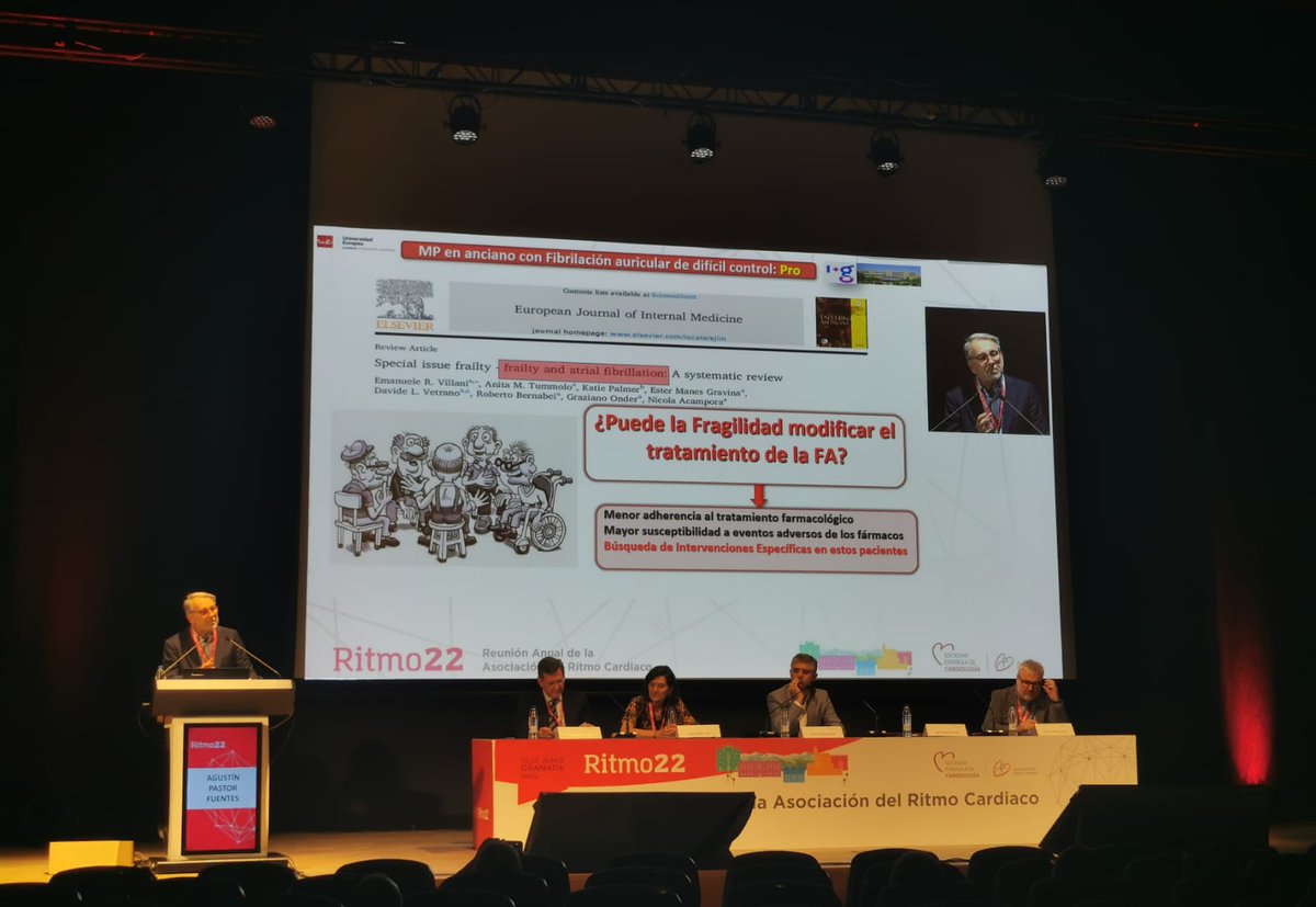 secardiologia's tweet photo. El Dr. Agustín Pastor Fuentes defiende la estimulación con marcapasos en anciano con fibrilación auricular de difícil control en una de las últimas controversias #Ritmo22. https://t.co/DlN9OfE4nN