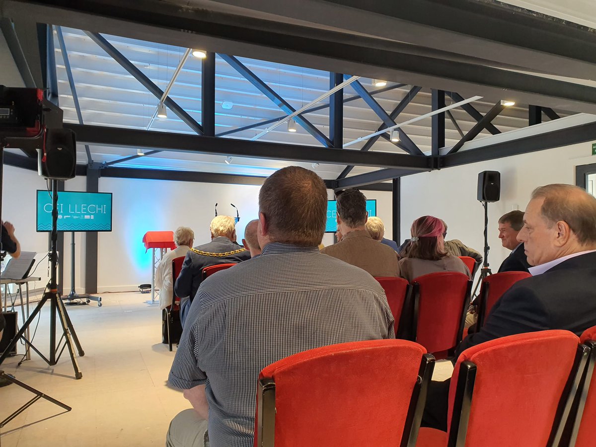 HeadlandDesign's tweet photo. Ruth and Stuart enjoyed catching up with old friends today, inc. @JDaviesHeritage from @HeritageFundCYM, at the opening of @CeiLlechi. What a beautiful day for an opening! Head along to the wonderful new centre with interpretation produced by our team. @LlechiCymru https://t.co/zTxDgPFn2H