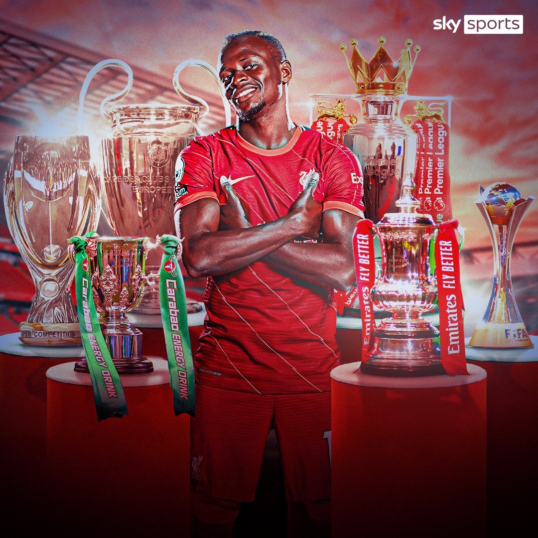 The end of an era! Sadio Mane won it all at Liverpool... 🏆✅