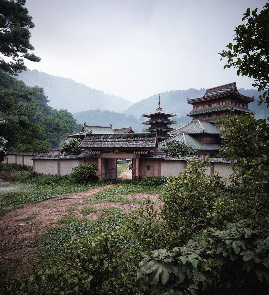CoronaRenderer's tweet photo. Something different for Friday—Full CG Buddhist Temple located in Kyoto, Japan from Digital Creator Oleksii Karetin. See more: https://t.co/rnnHiOcgDI https://t.co/fmKmWVZMMj