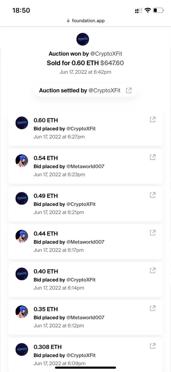 OMG GUYS!!!!! 😭😭😭😭😭😭😭

I've been in shock for the last hour! 

Hell War divorced at auction between <a href="/metaworld007/">DAC</a> and <a href="/CryptoXFit/">☔️ CryptoXFit.eth | §YNCD | PulseBitcoin ⛏</a>
I'm shaking all over, I'm crying!

The auction was won by <a href="/CryptoXFit/">☔️ CryptoXFit.eth | §YNCD | PulseBitcoin ⛏</a> with a bet of 0.60 ETH!😱

Thank you so much! You made me so happy!!!! ❤️